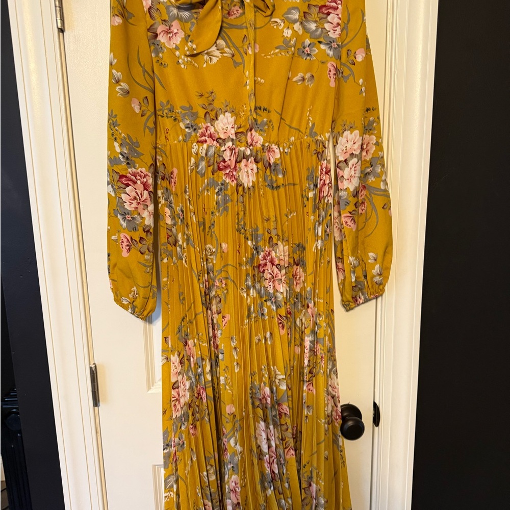 Floral Mustard Maxi Dress